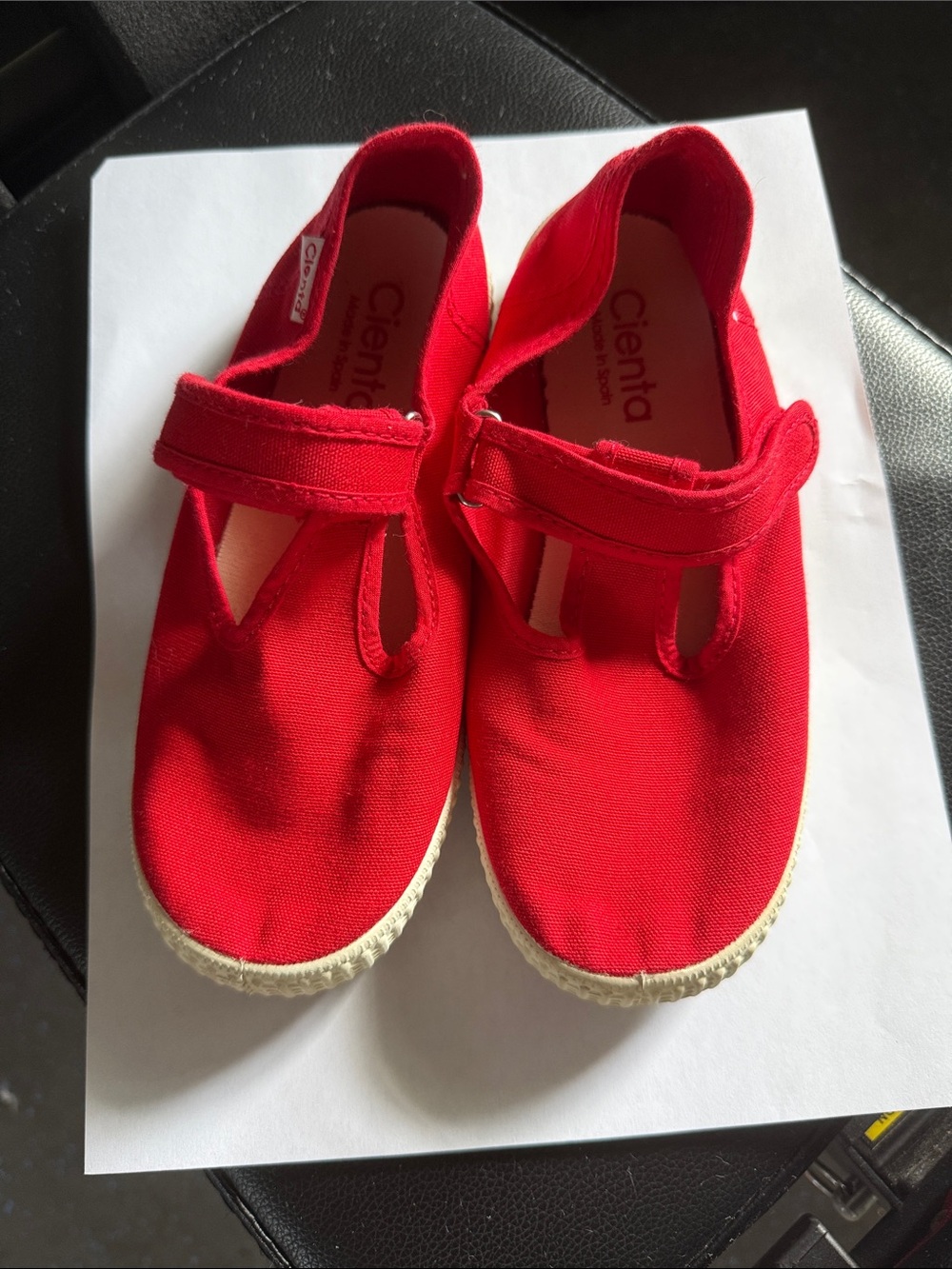 Cienta Kids Red Canvas Mary Jane Shoes